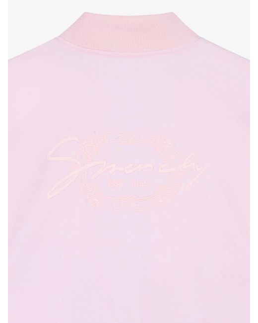 Givenchy Pink 4G Embroidered Zipped Bomber Jacket