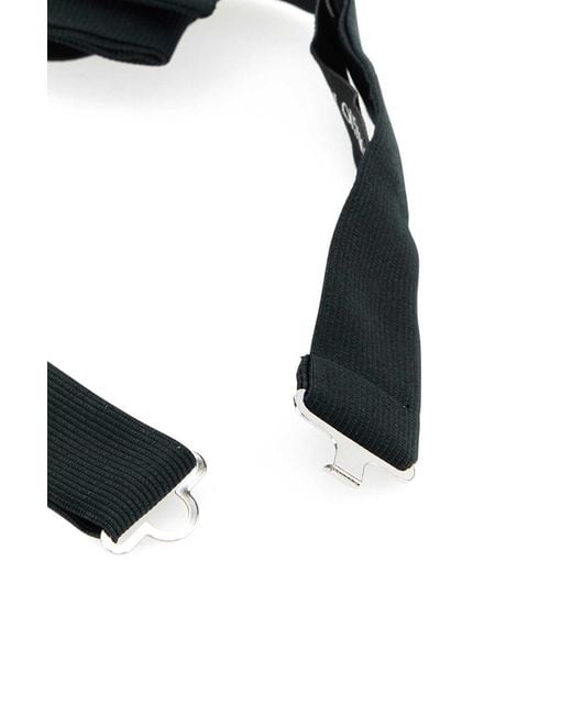 Giorgio Armani Black Ribbed Bow Tie for men