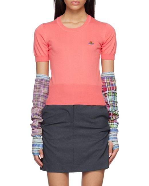 Vivienne Westwood Pink Orb Embroidered Knitted Top