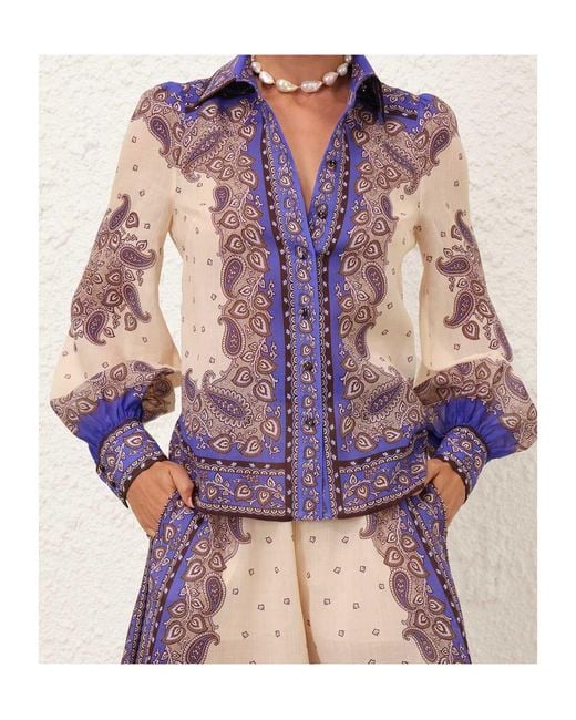 Zimmermann Purple Maxine Shirt