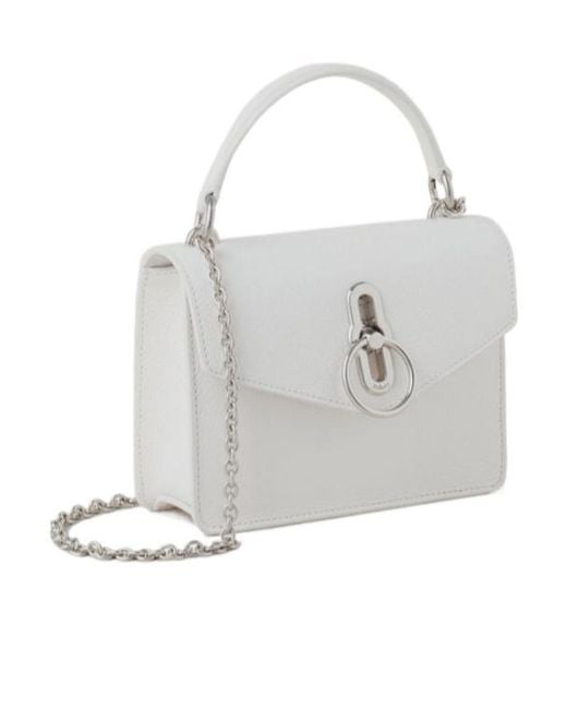 Mulberry White Chain Linked Small Top Handle Bag