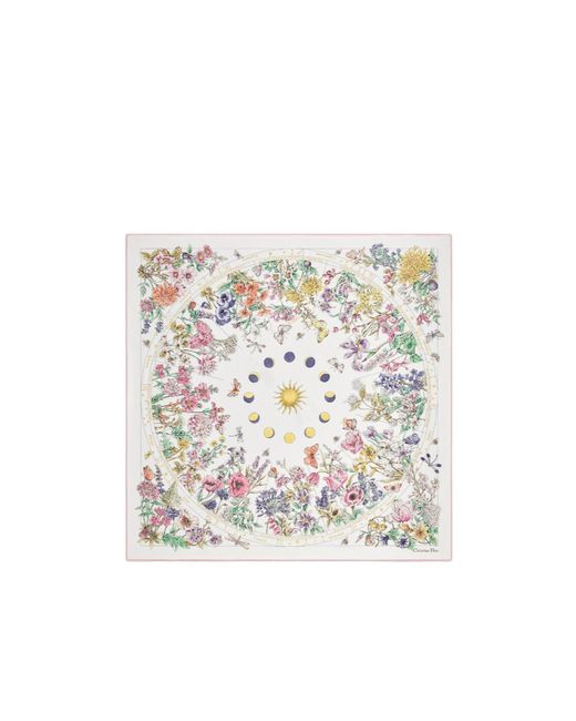 Dior White Astral Flowers 90 Square Scarf