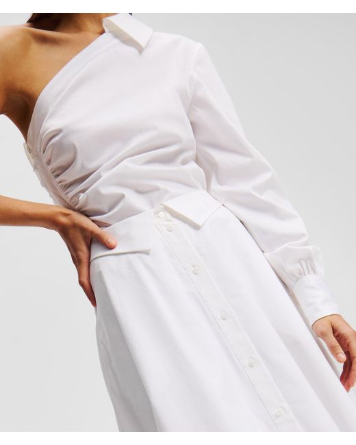 Karl Lagerfeld White Poplin Maxi Skirt