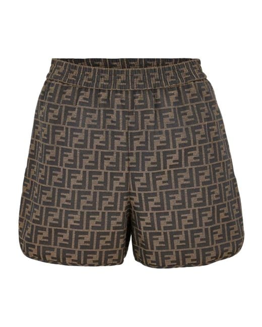 Fendi Gray Canvas Shorts