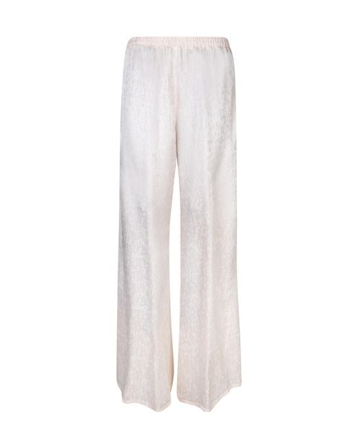 Forte_forte White Flared Silk-Blend Pants