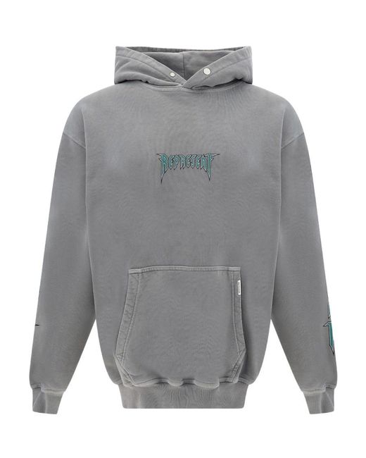 Represent Gray Long-Sleeved Hooded Sweater for men