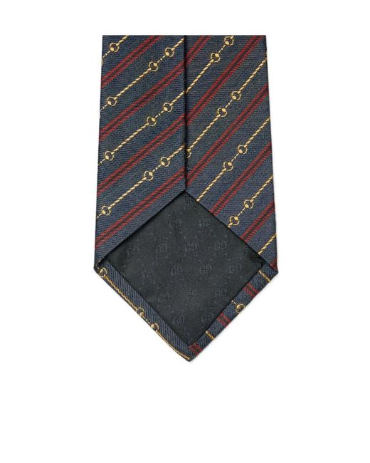 Gucci Multicolor Horsebit Silk Jacquard Tie for men