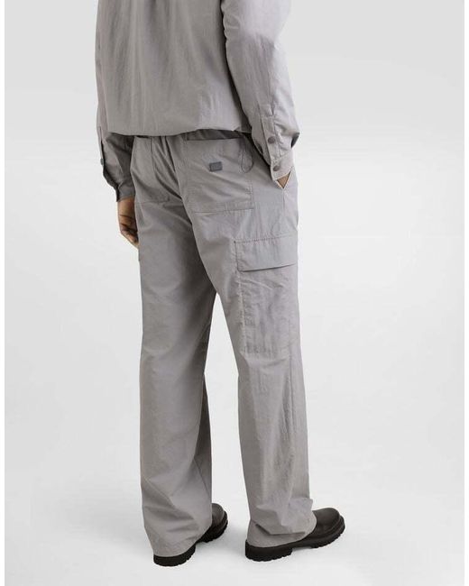 Dolce & Gabbana Gray Elastic Waist Cargo Pants for men