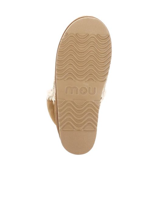Mou Brown Logo-Patch Whipstitch-Detail Boots