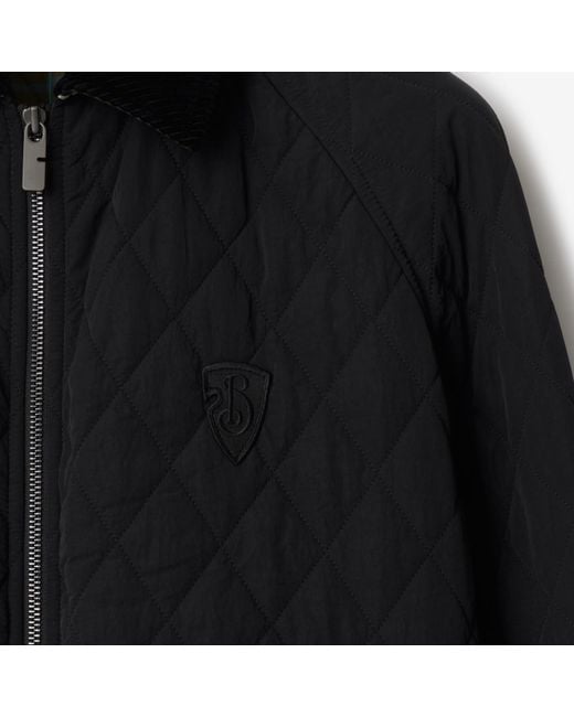Burberry Black Zip-Up Quilted Jacket for men