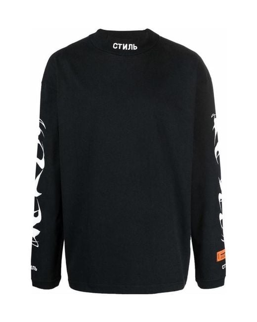 Heron Preston Black Long-Sleeved Sweater for men