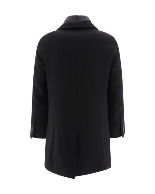 Herno Blue Buttoned High Neck Long-Sleeved Coat for men