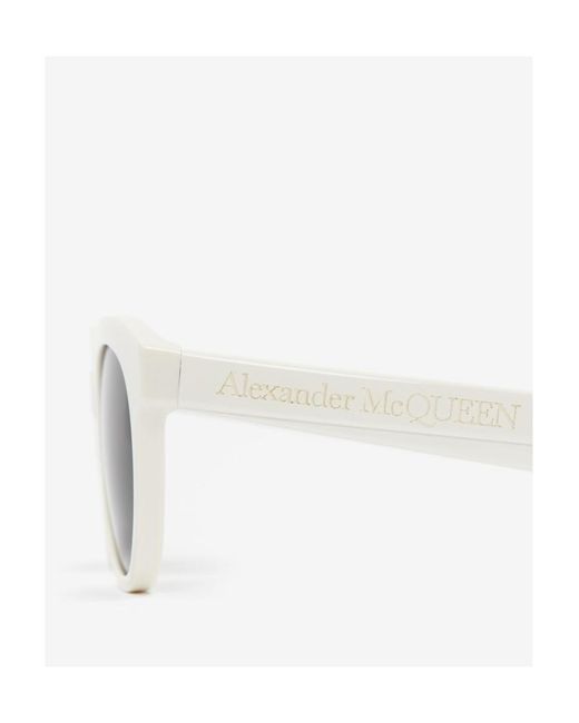 McQueen White Logo Sunglasses