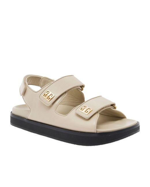 Givenchy Natural Logo Plaque Sandals