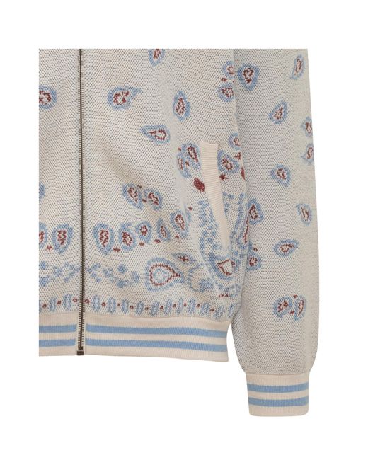 Alanui Gray Bomber Piquet Bandana for men