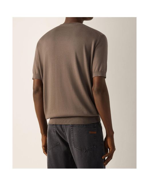 Zegna Brown Cotton T-Shirt for men