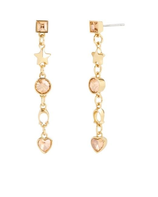 COACH Metallic Star Charm Linear Earrings