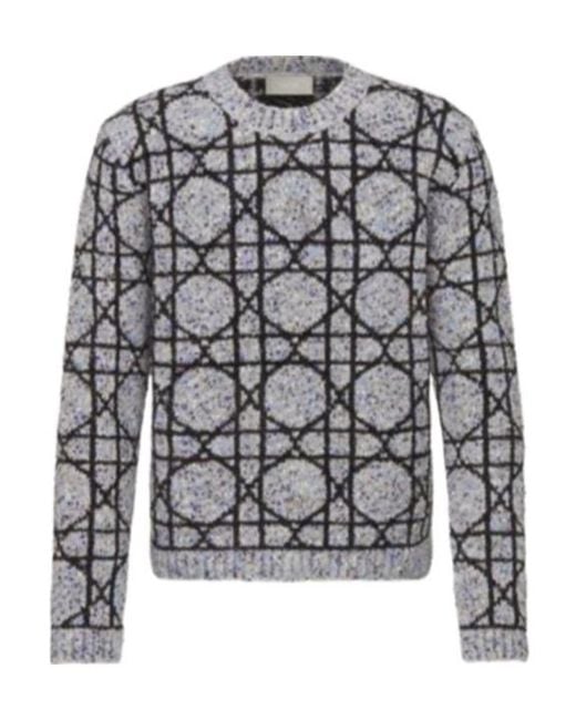 Dior Gray Cannage Sweater for men