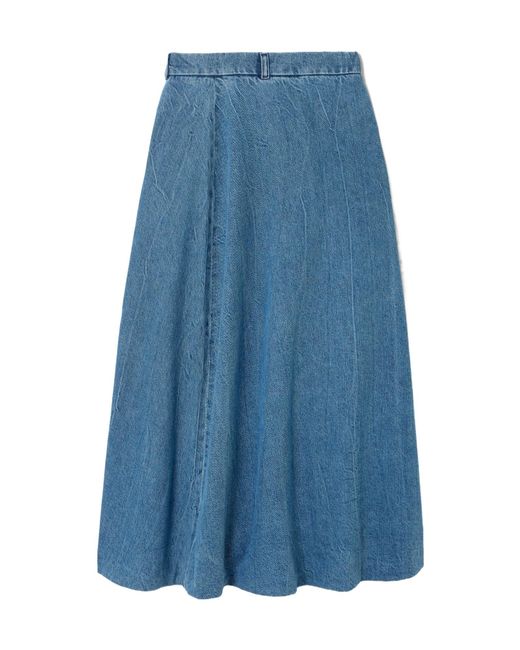 Rohe Blue Denim Midi Skirt