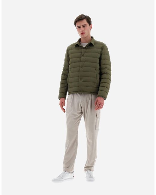 Herno Green Buttoned Long-Sleeved Jacket for men