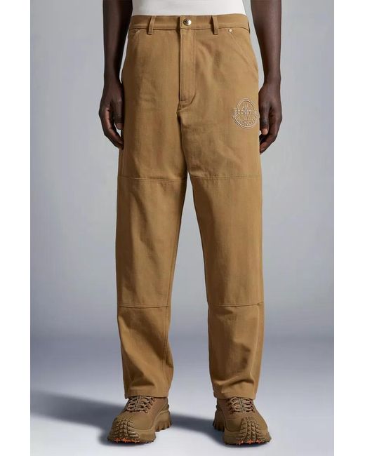 Moncler Green Cotton Canvas Trousers for men