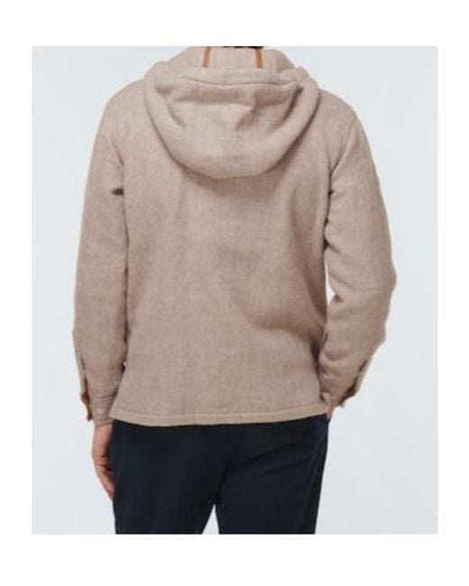 Giorgio Armani Natural Hooded Virgin Wool Blouson for men