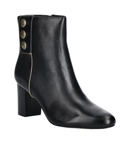 Ralph Lauren Black Button-Detail Boots