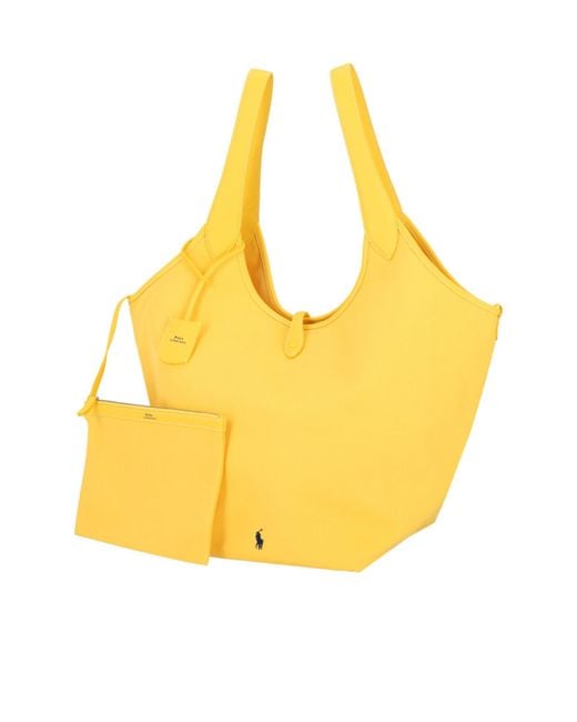 Polo Ralph Lauren Yellow Large Canvas And Leather Tote Bag for men
