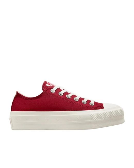 Converse Red Chuck Taylor All Star Lift Platform Valentine's Day