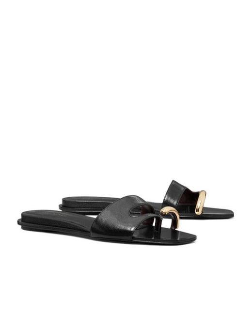 Tory Burch White Pierced Slides