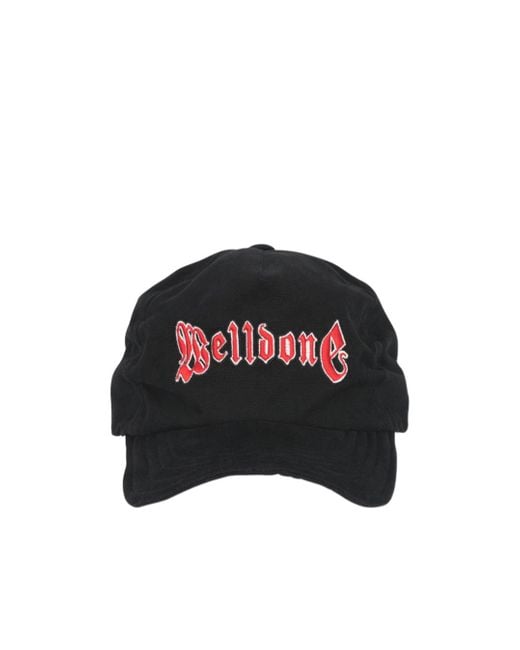 we11done Black Logo Wire Cap for men