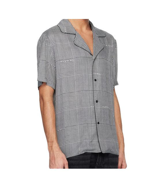 Balmain Gray Houndstooth Short-Sleeve Shirt for men