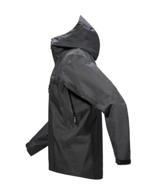 Arc'teryx Gray Grid Panel Hooded Jacket for men
