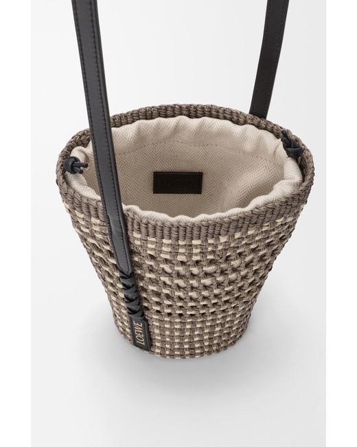 Loewe Gray Paulas Ibiza Braid Pocket Bucket Bag