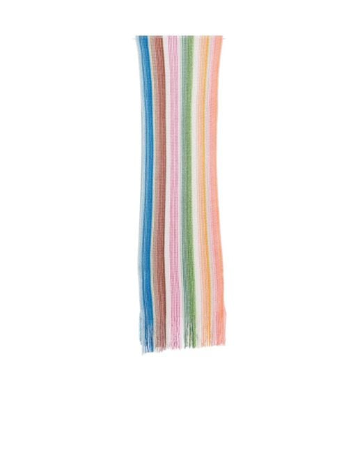 Missoni White Multicolour Striped Scarf