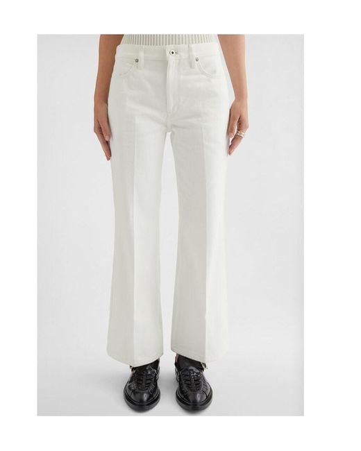 Jil Sander White Flared Denim Trousers