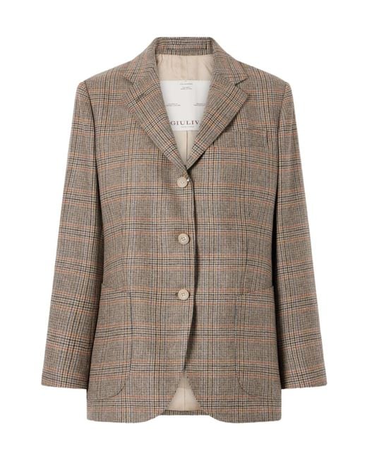 Giuliva Heritage Brown Wool And Cashmere-Blend Blazer