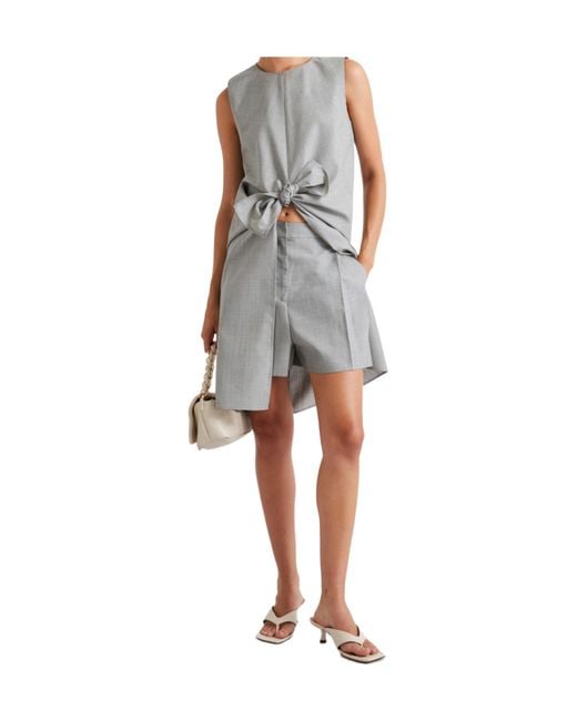 Marella Gray Long Wool And Silk Top