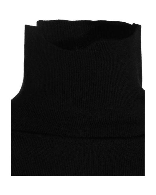 Lanvin Black Asymmetric Buckle Knitted Sweater