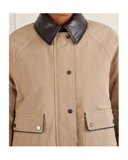 Brunello Cucinelli Natural Leather Collar Coat