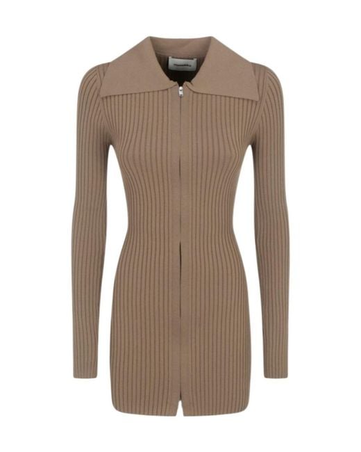 Nanushka Brown Ribbed-Knit Top