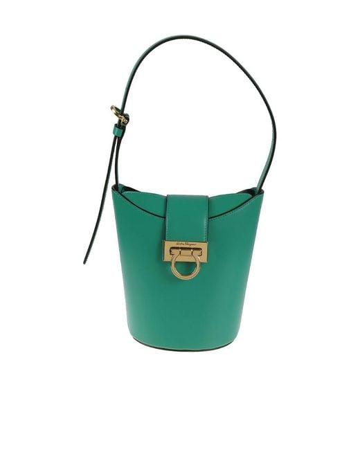 Ferragamo Green Bucket Handbag