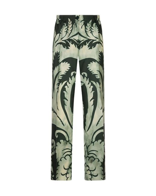 F.R.S For Restless Sleepers Green F.R. For Restless Sleepers Graphic Print Straight-Leg Pants
