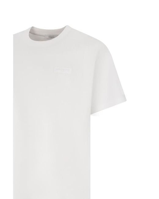 Givenchy White Logo Patch Crewneck T-Shirt for men