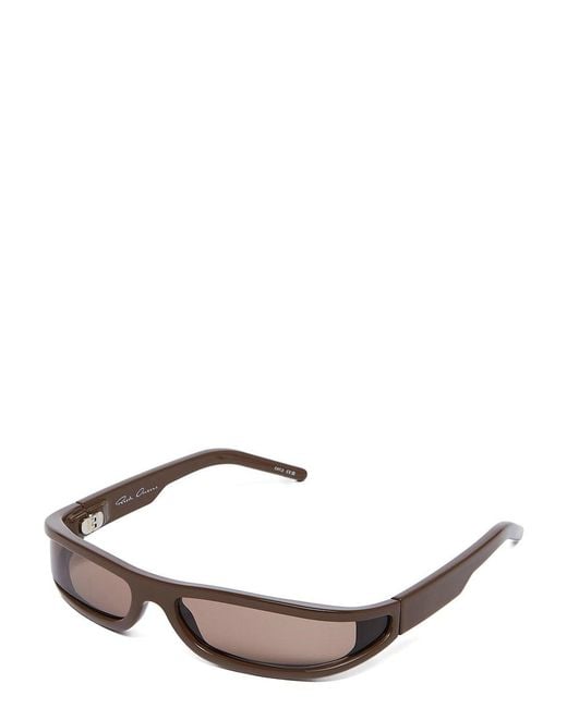 Rick Owens White Rectangle-Frame Sunglasses for men