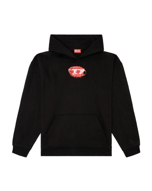 DIESEL Black Boxt-Hood-K3 Water Effect Hoodie for men