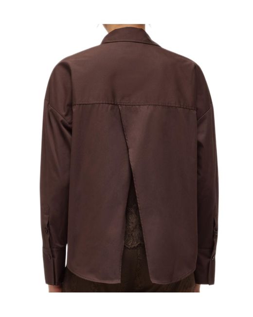 Blugirl Blumarine Brown Collared Long-Sleeved Shirt