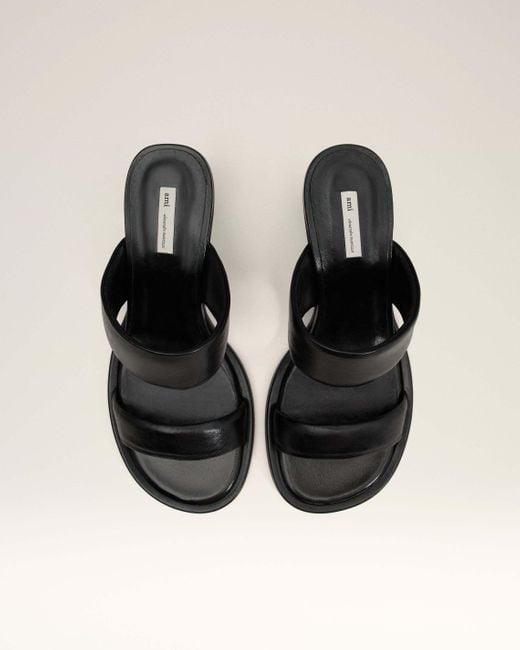 AMI Natural Leather Piano Sandals