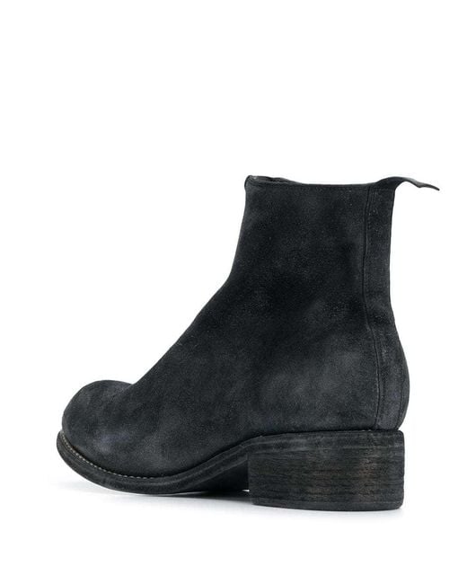 Guidi Black Front Zip Ankle Boots for men