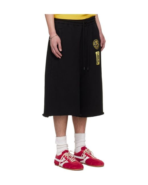 Lu'u Dan Black Bruce Lee X Collaboration Zoku Elastic Waist Shorts for men